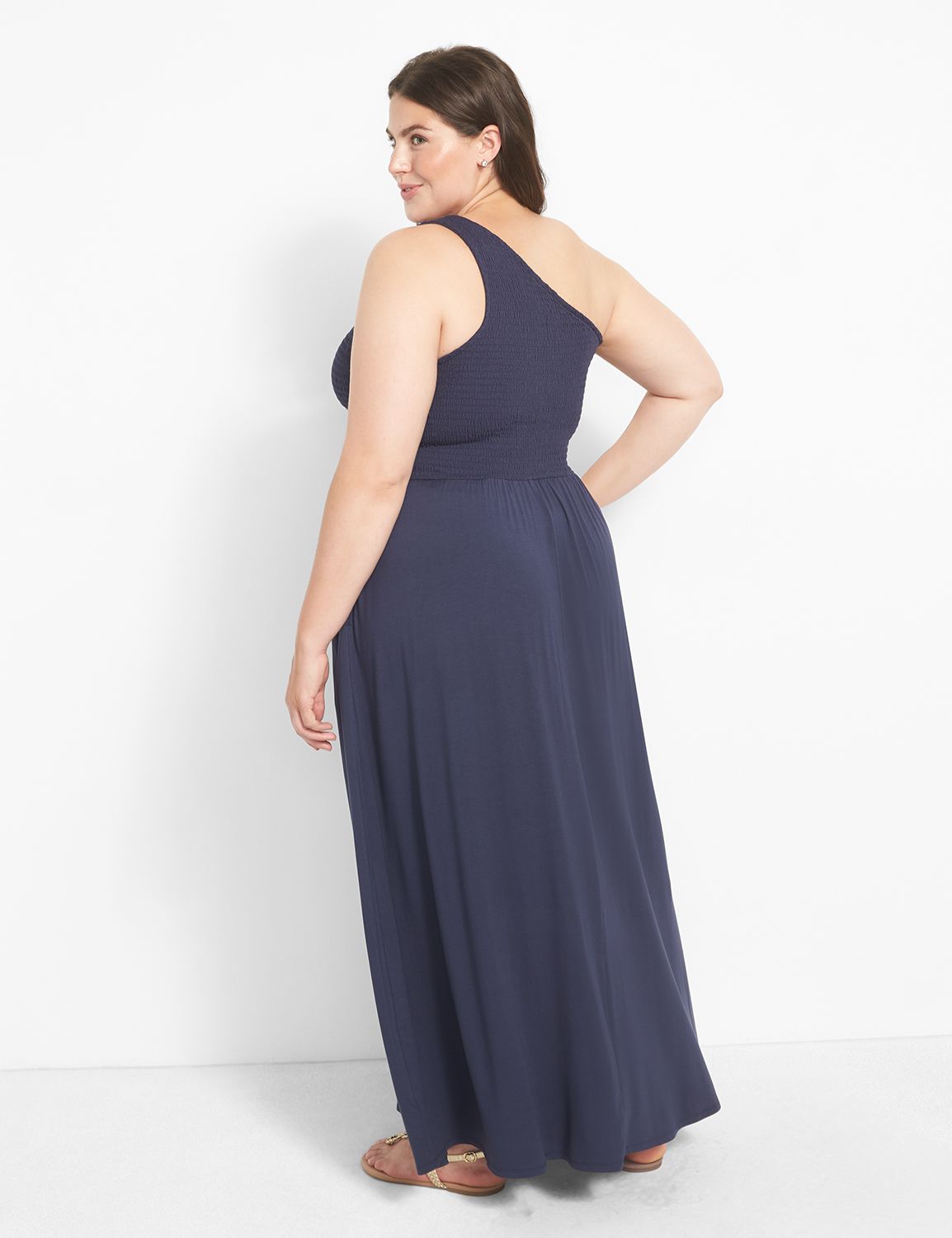Sleeveless One Shoulder Smocked Bod Product Image 2