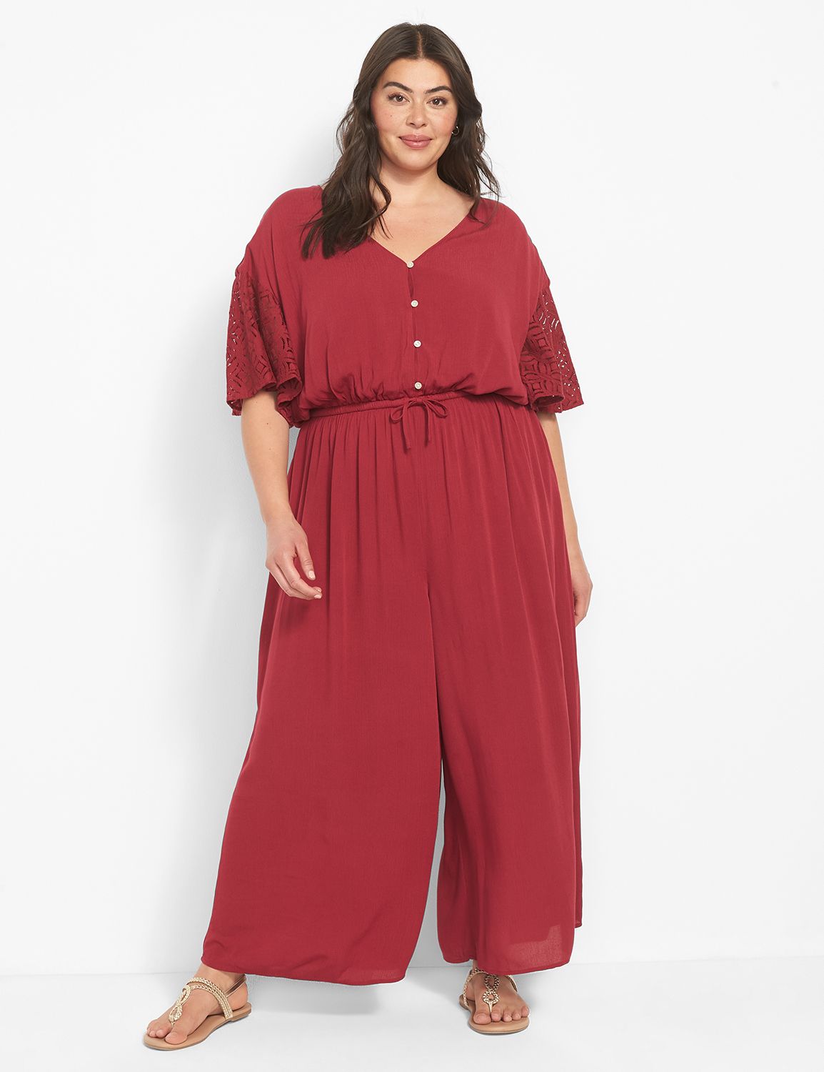 Lane bryant red jumpsuit online