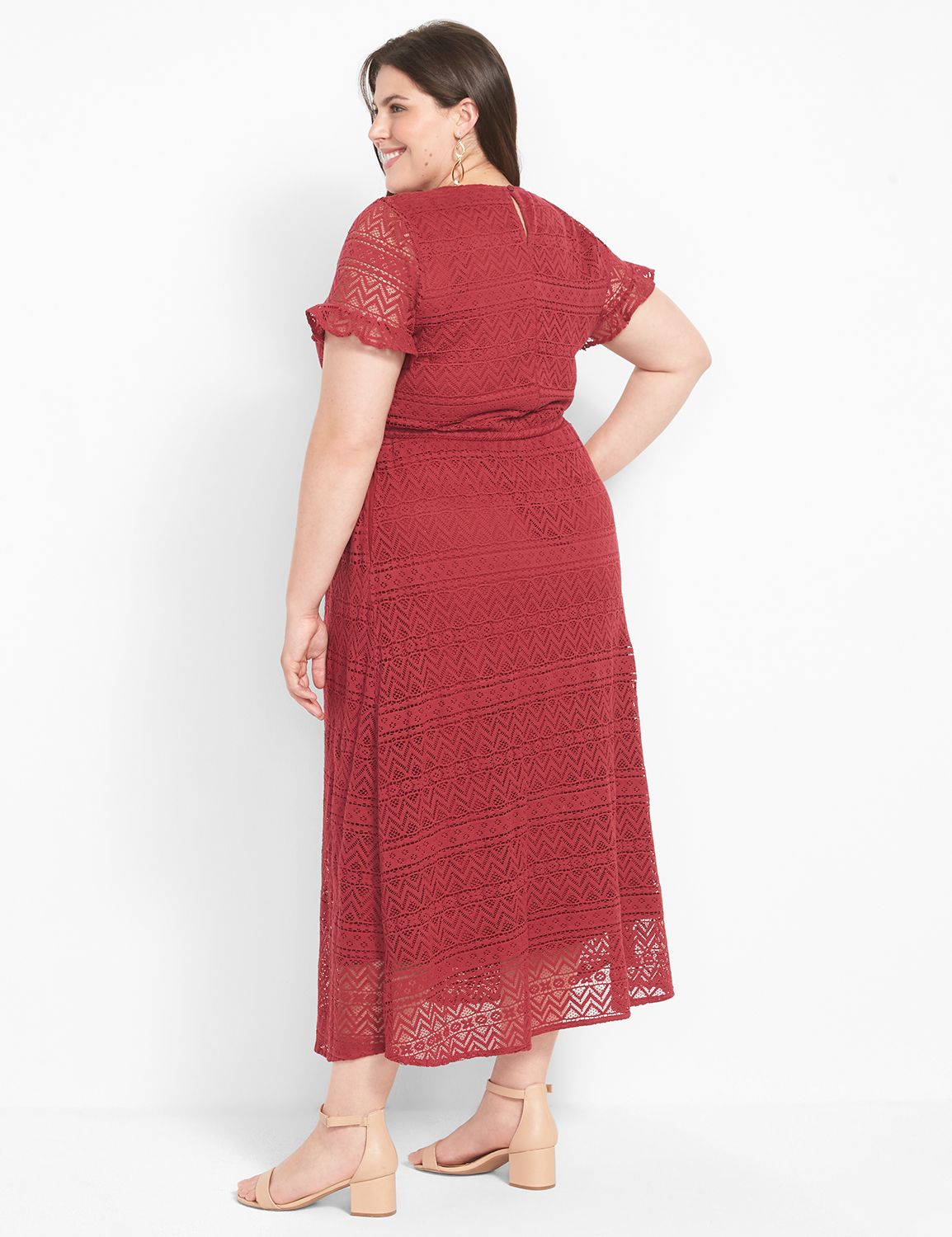 ruffle short sleeve boat neck croch Product Image 2