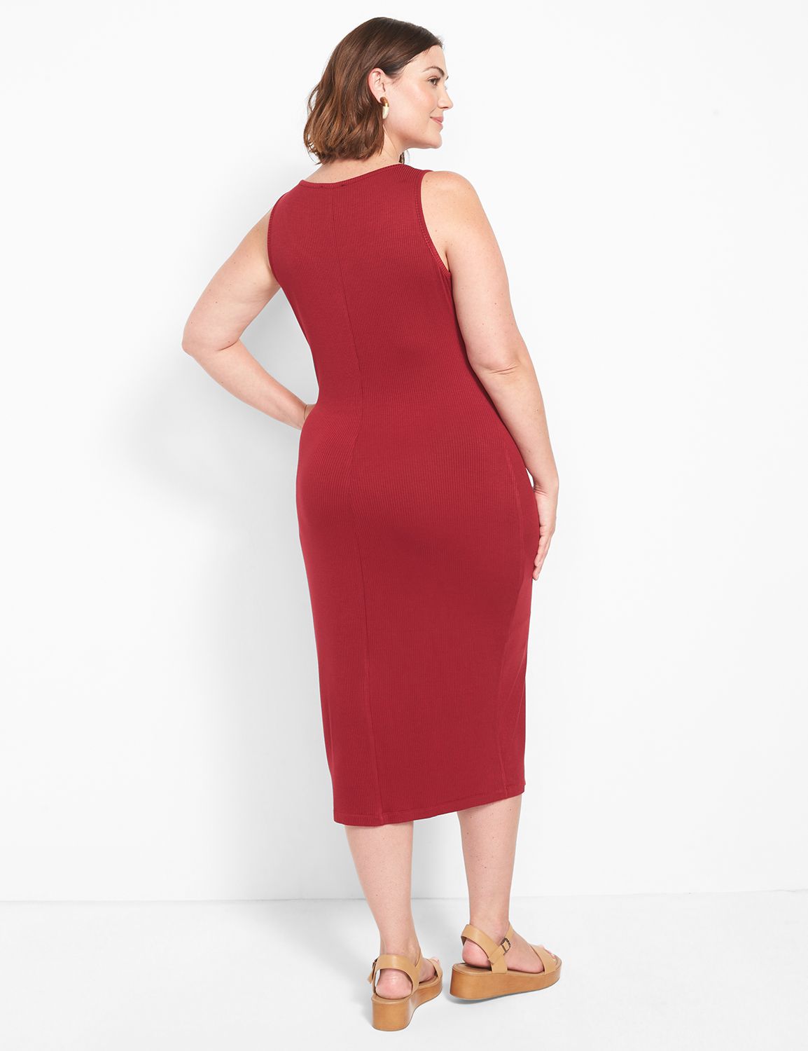 SLEEVELESS RIB BUTTON FRONT MIDI 11 Product Image 2