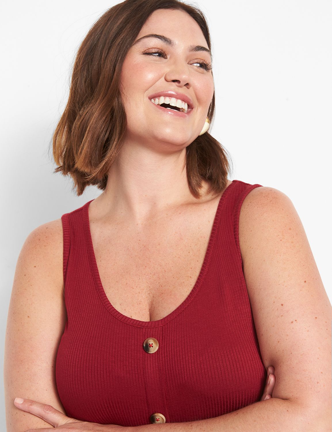 Ribbed button front midi dress sales