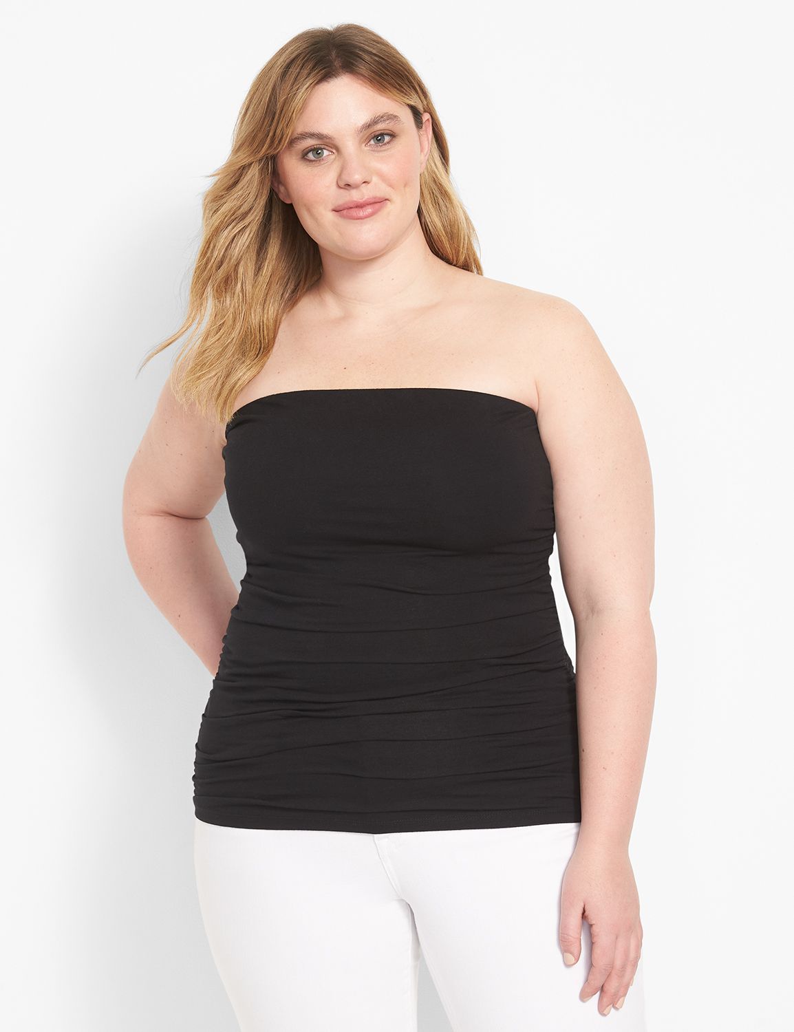 Fitted Tube Top With Shelf Bra LaneBryant