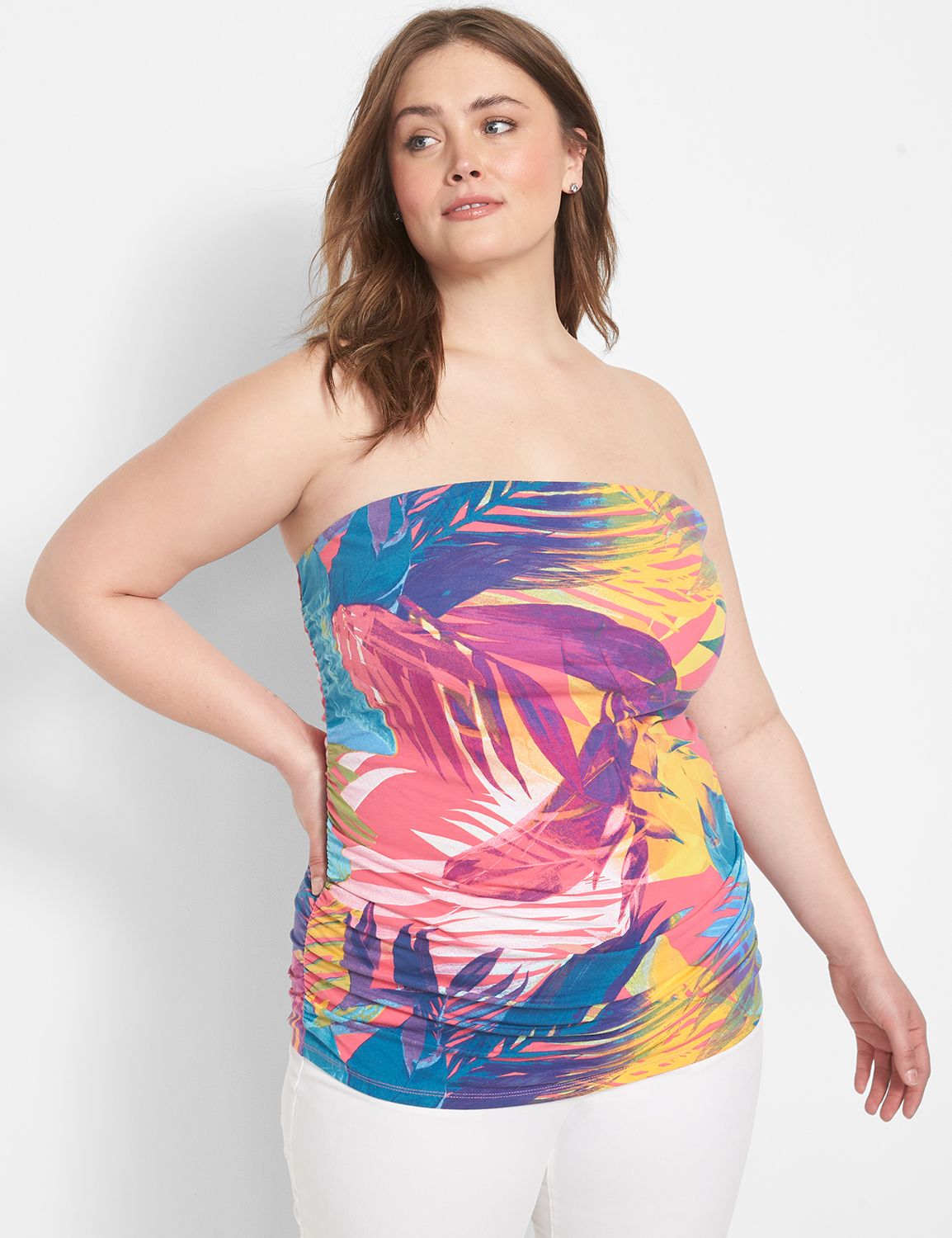 Fitted Tube Top With Shelf Bra LaneBryant