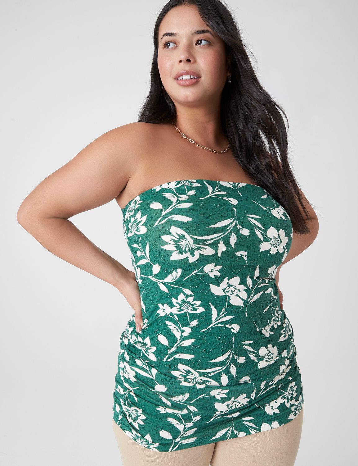 Fitted Tube Top With Shelf Bra | LaneBryant