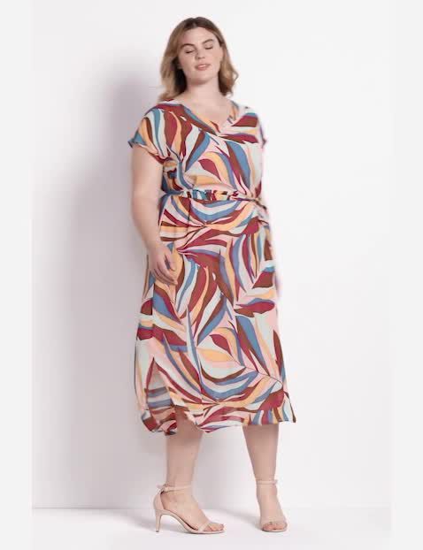 Cap-Sleeve Chiffon Midi Dress