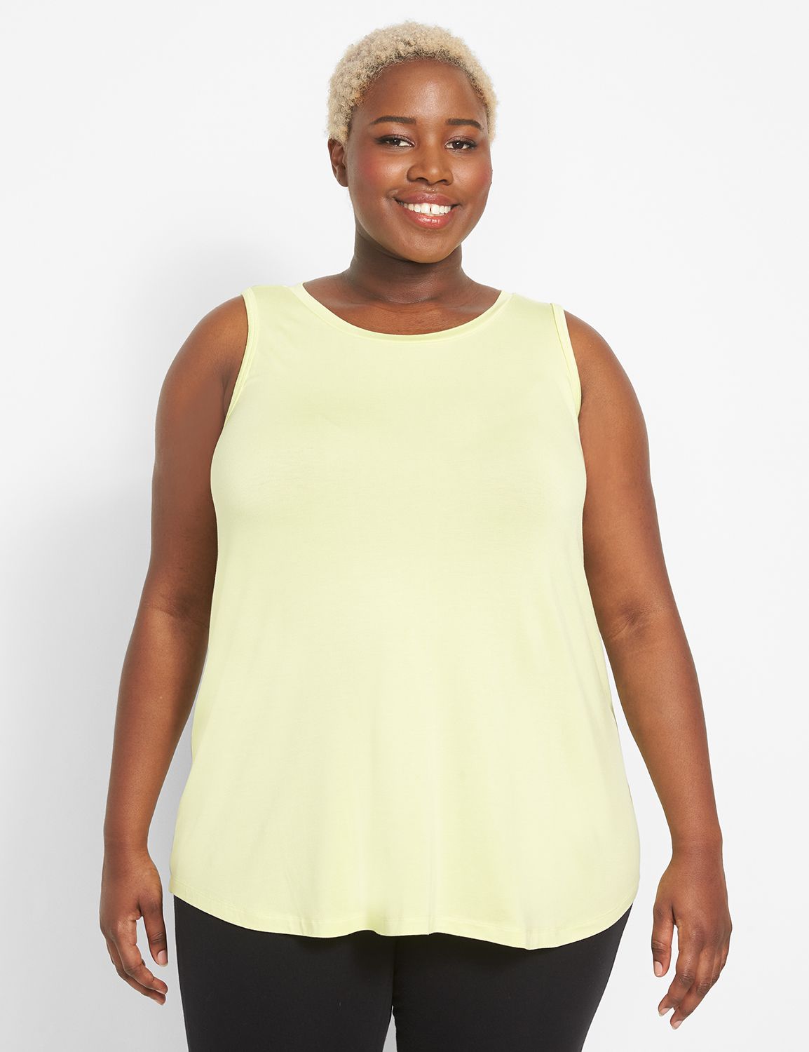 Sleeveless Crew Neckline V Back Tan Product Image 1