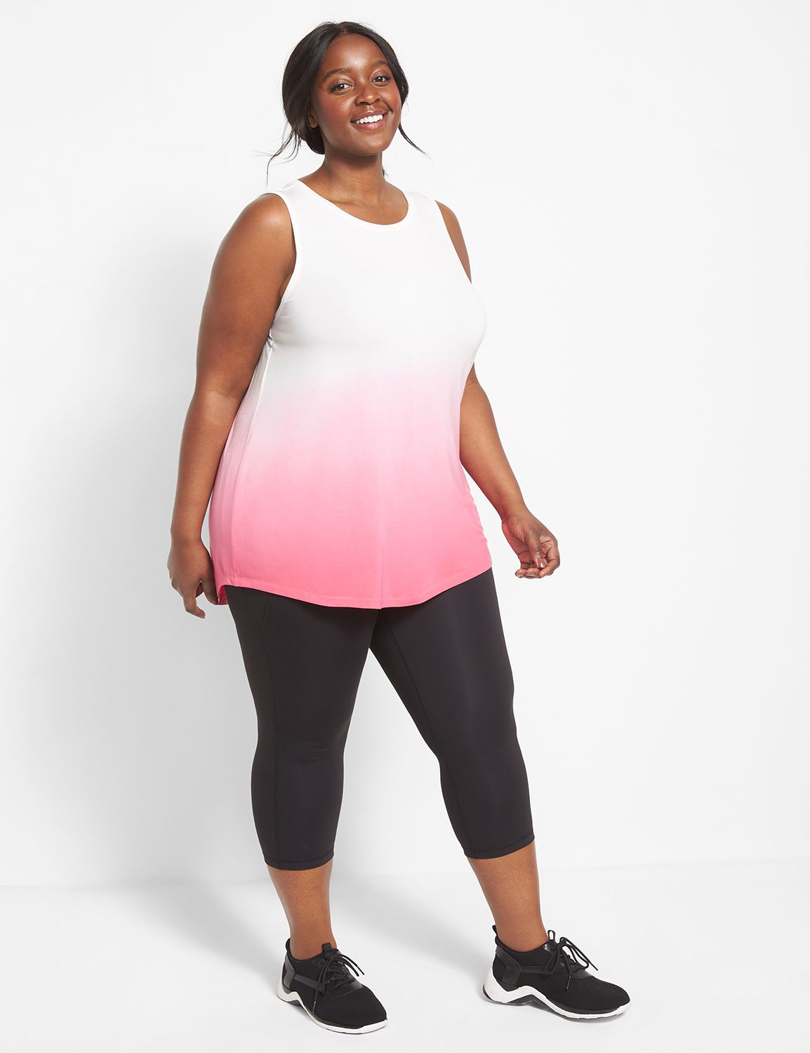 Sleeveless Crew Neckline V Back Tan Product Image 3