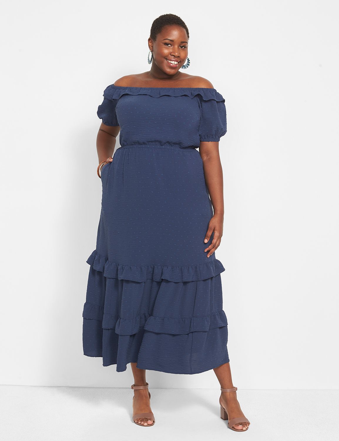 Lane bryant off hot sale the shoulder dress