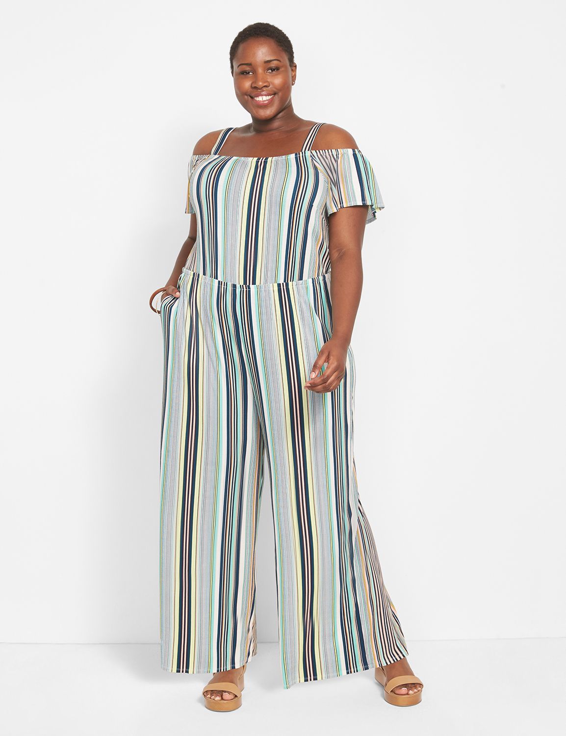 Plus size cold shoulder 2024 jumpsuit