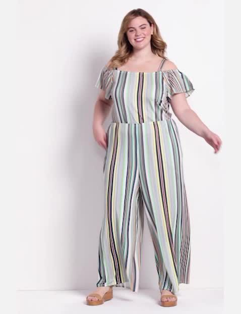Short Sleeve Cold Shoulder Jumpsuit image number 0