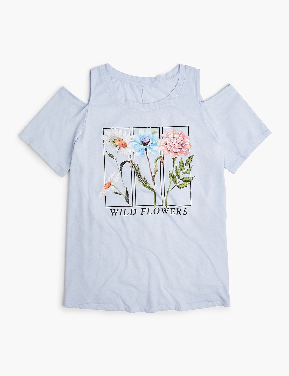 SS Cold Shoulder Graphic BURNOUT: W Product Image 1
