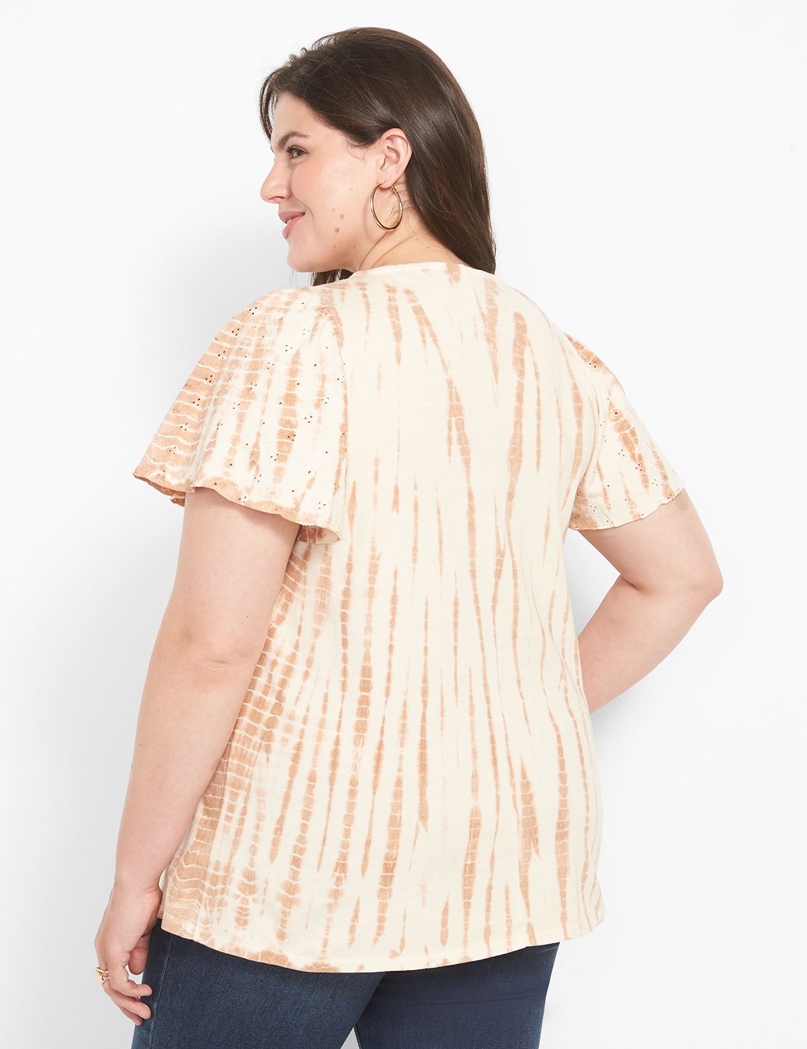 Liverpool Short Flutter Sleeve Knit Top in Black-Final Sale