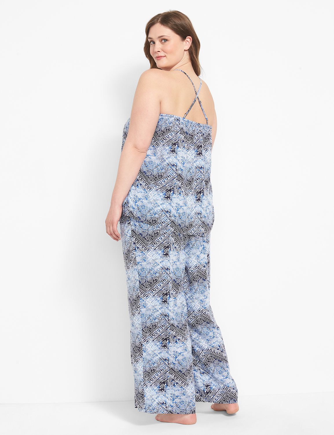 Woven Cross Back Cami and Wide Leg Product Image 2