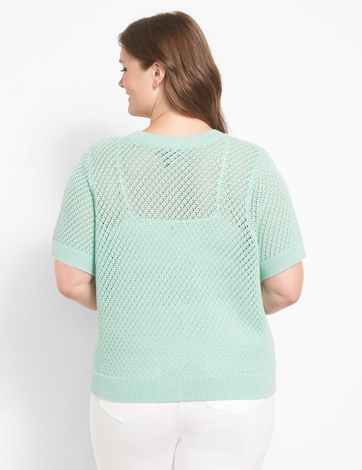 Short Sleeve Cropped Cardigan 11271 LaneBryant