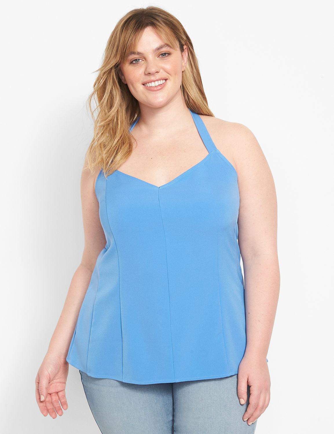 Sleeveless Halter Neck Fitted Bodic Product Image 1