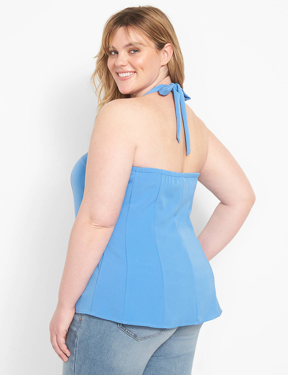 Sleeveless Halter Neck Fitted Bodic Product Image 2