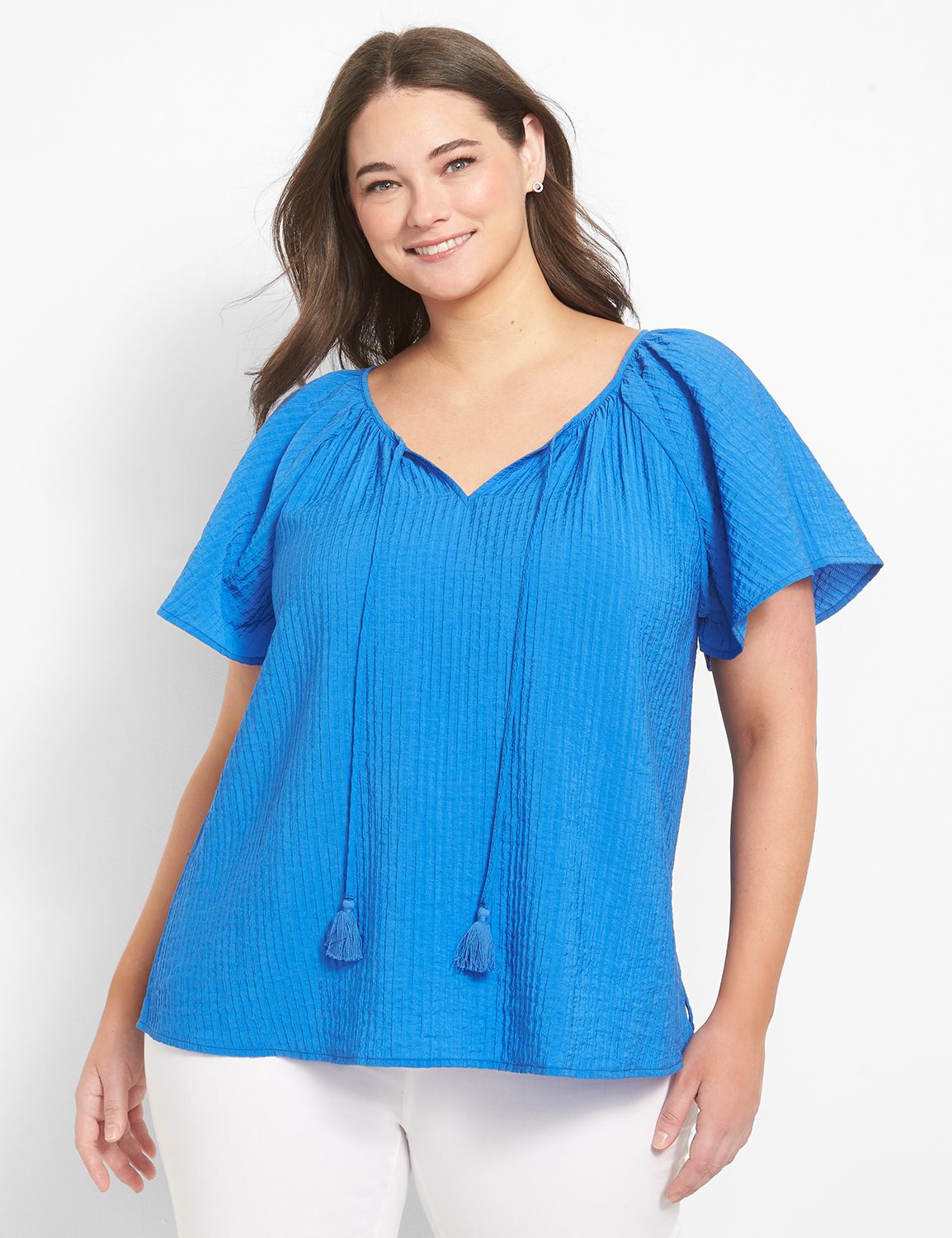 Classic Split-Neck Peasant Top