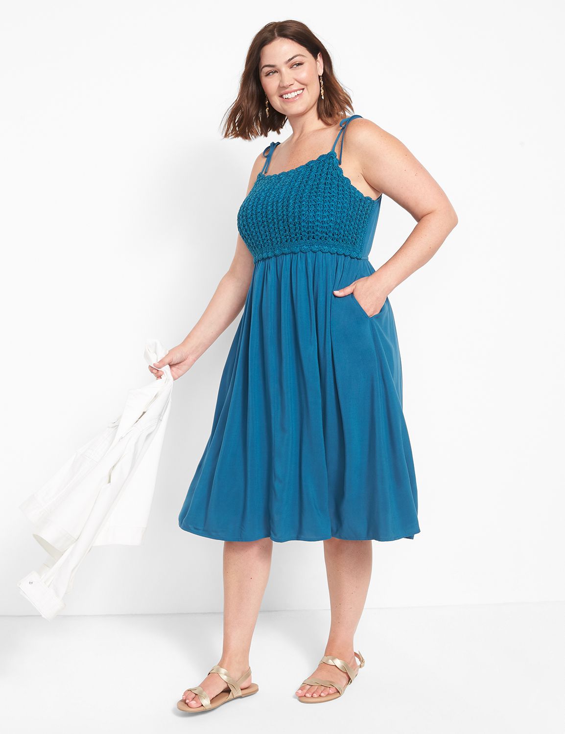 Lane bryant teal sales dress