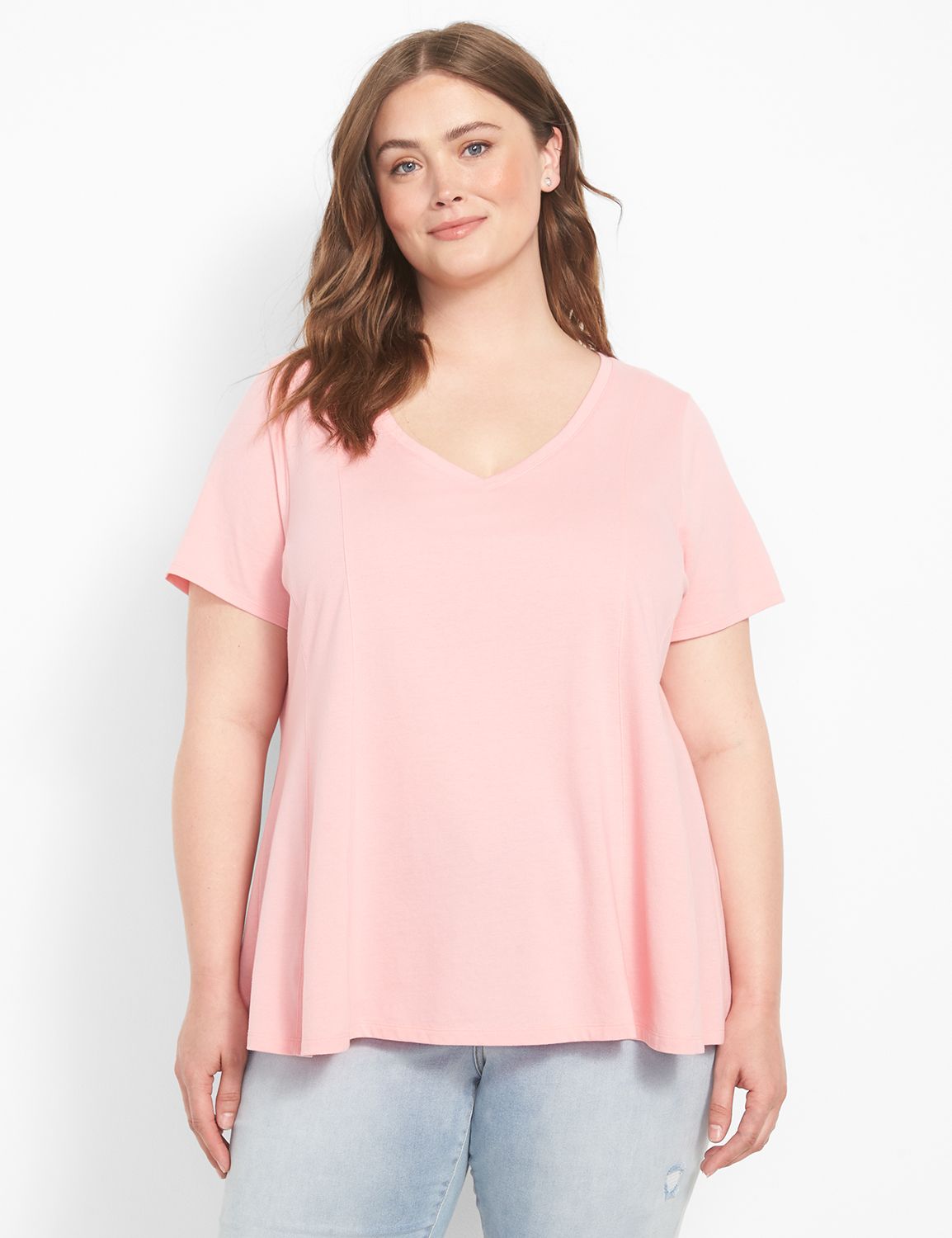 Short Sleeve Vee Neck Fit and Flare