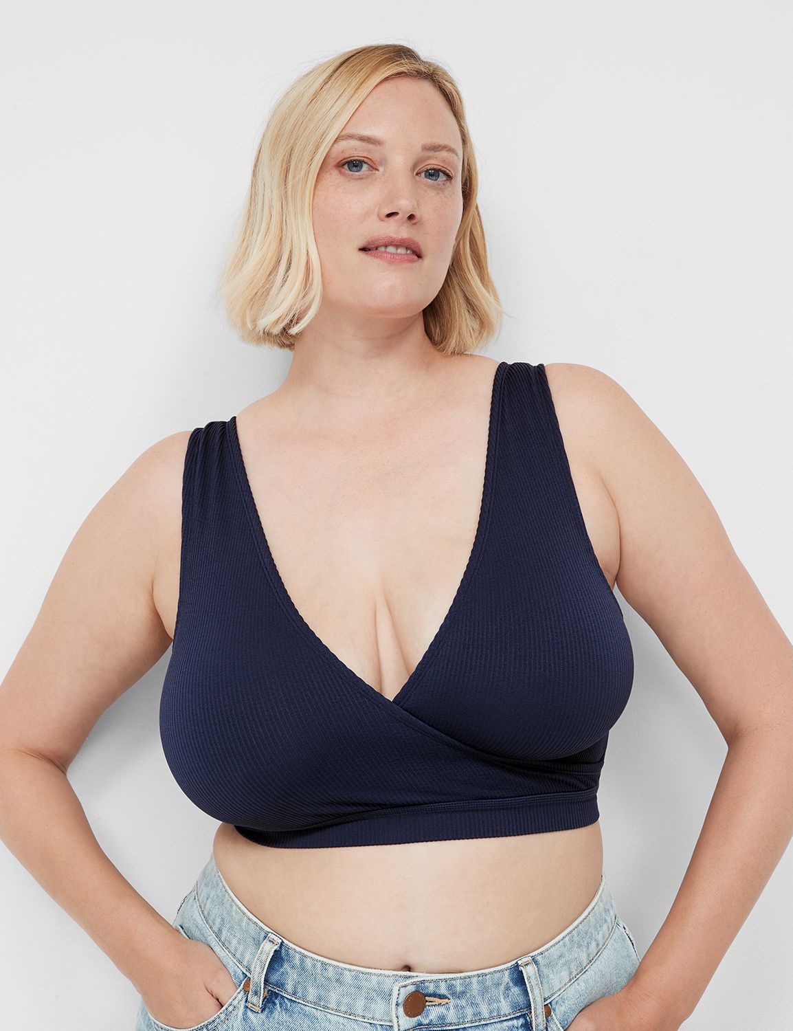 Lane Bryant Seamless Ribbed Bralette / Arctic Dusk