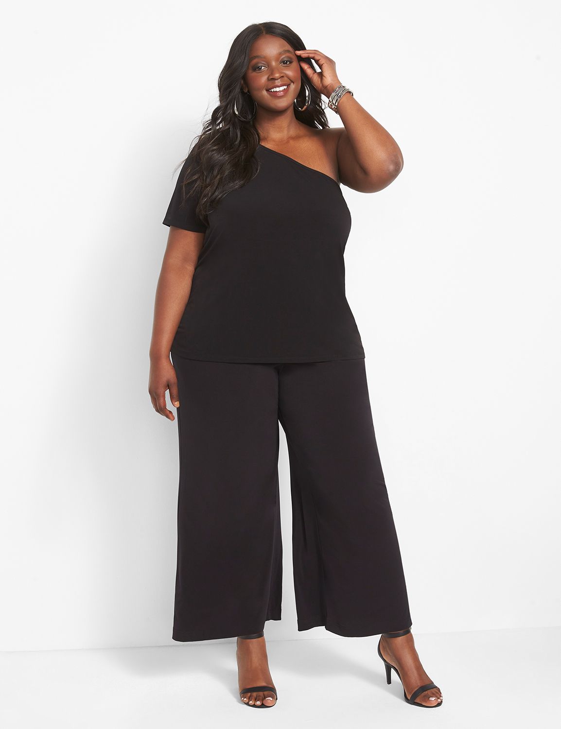 One shoulder puff sleeve top best sale