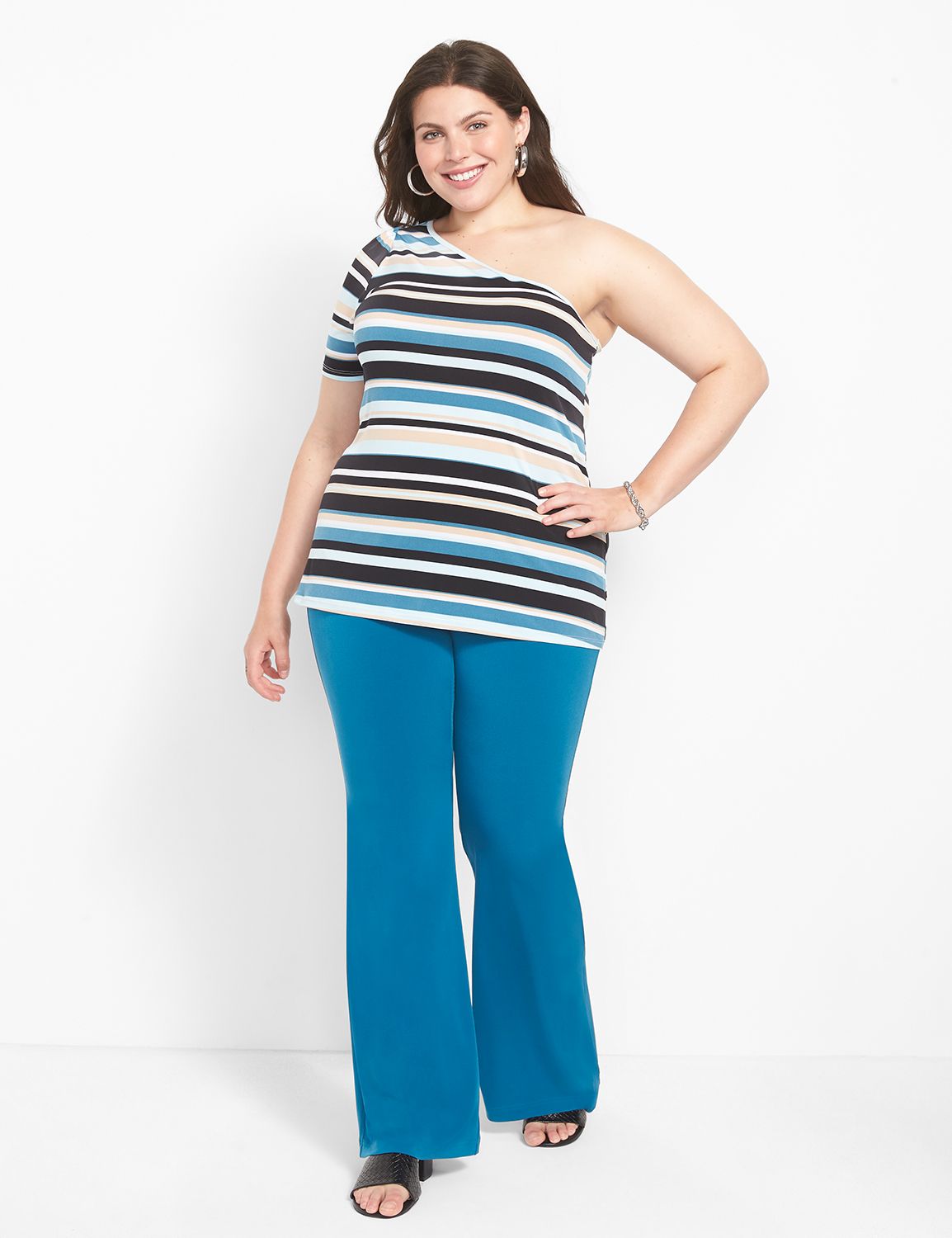 SS Single Shoulder Puff Sleeve Top Product Image 3