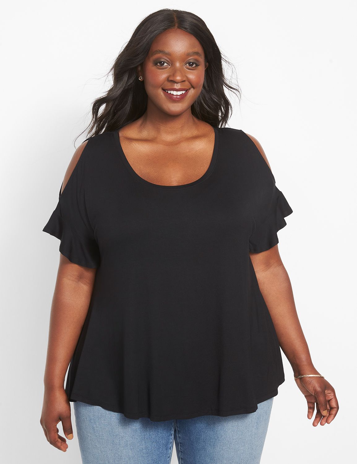 Lane bryant cold shoulder tops online