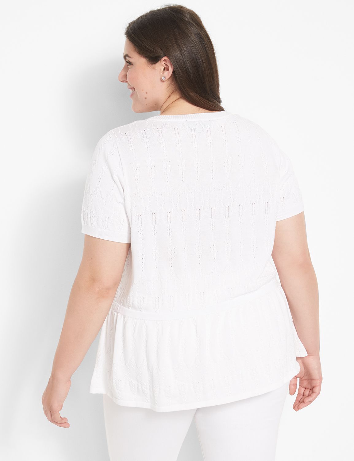 Short Sleeve Elastic Waist Crochet Product Image 2