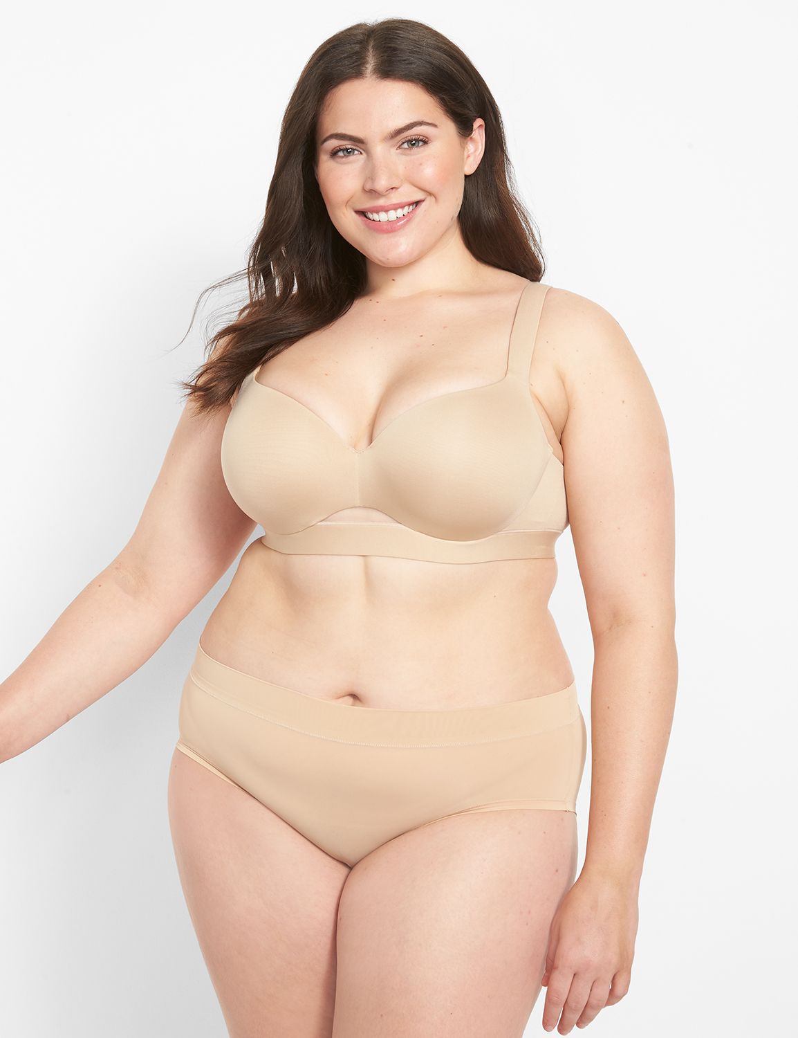 Lane Bryant Cacique 40H Brown Satin Lightly Lined Full Coverage