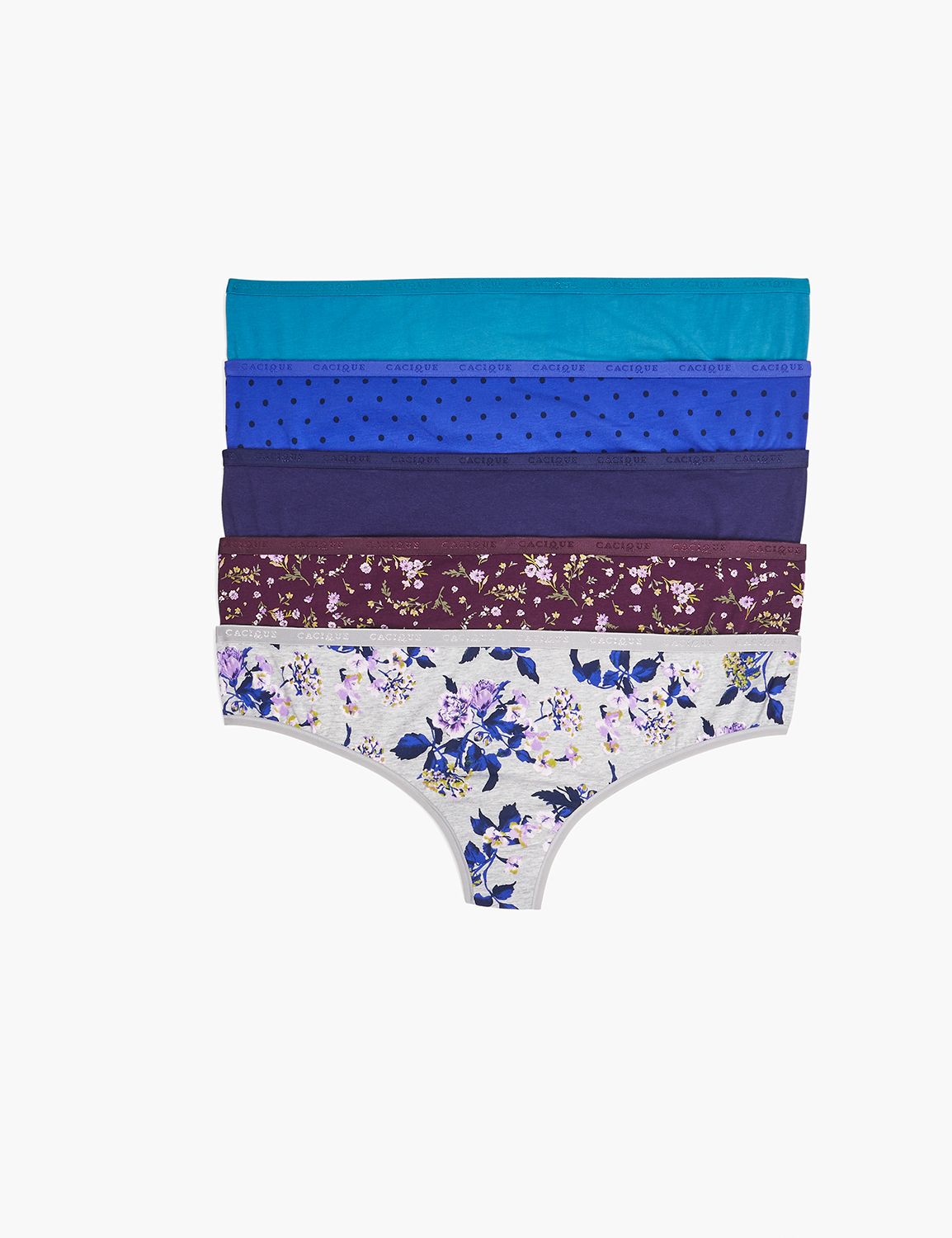 PANTY PACK Cotton Wide Side Thongs | LaneBryant