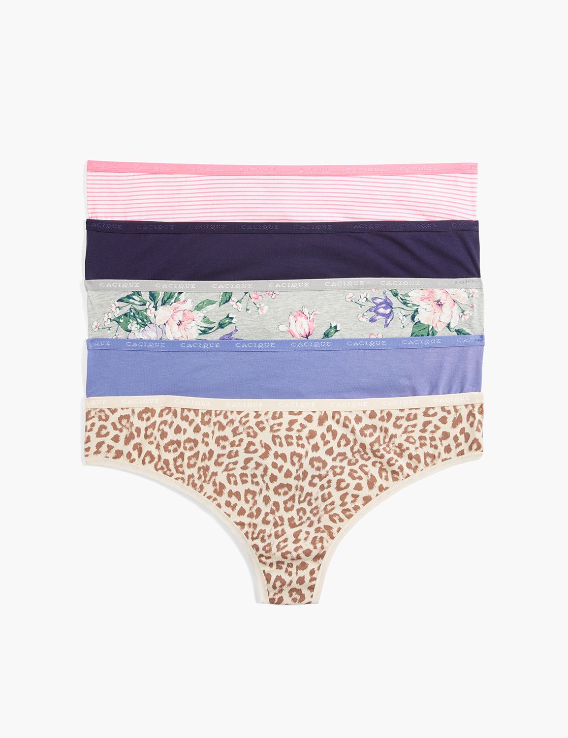 PANTY PACK Cotton Wide Side Thongs LaneBryant