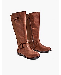 Lane Bryant Dream Cloud Riding Casual Tall Boot With Buckles 11.5 W Brown