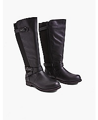 Lane Bryant Dream Cloud Riding Casual Tall Boot With Buckles 10EW Black