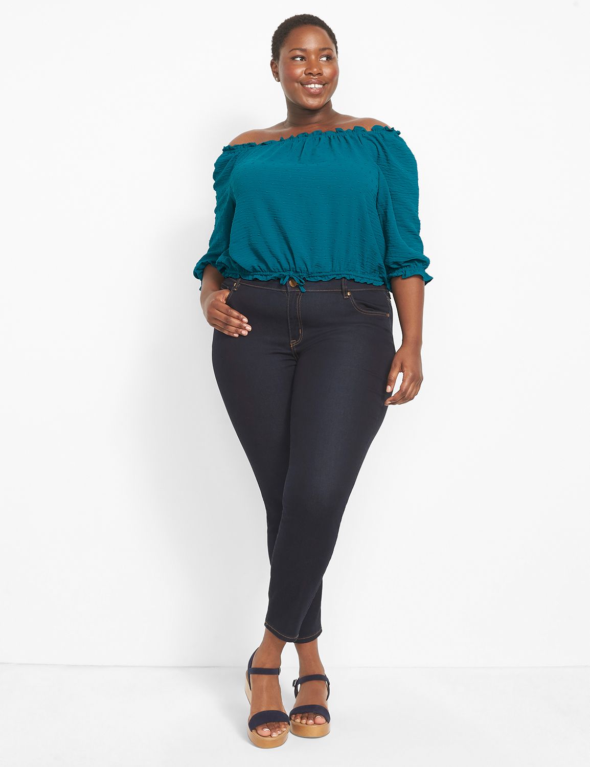 Drop Shoulder 3/4 Sleeve Top 3593451