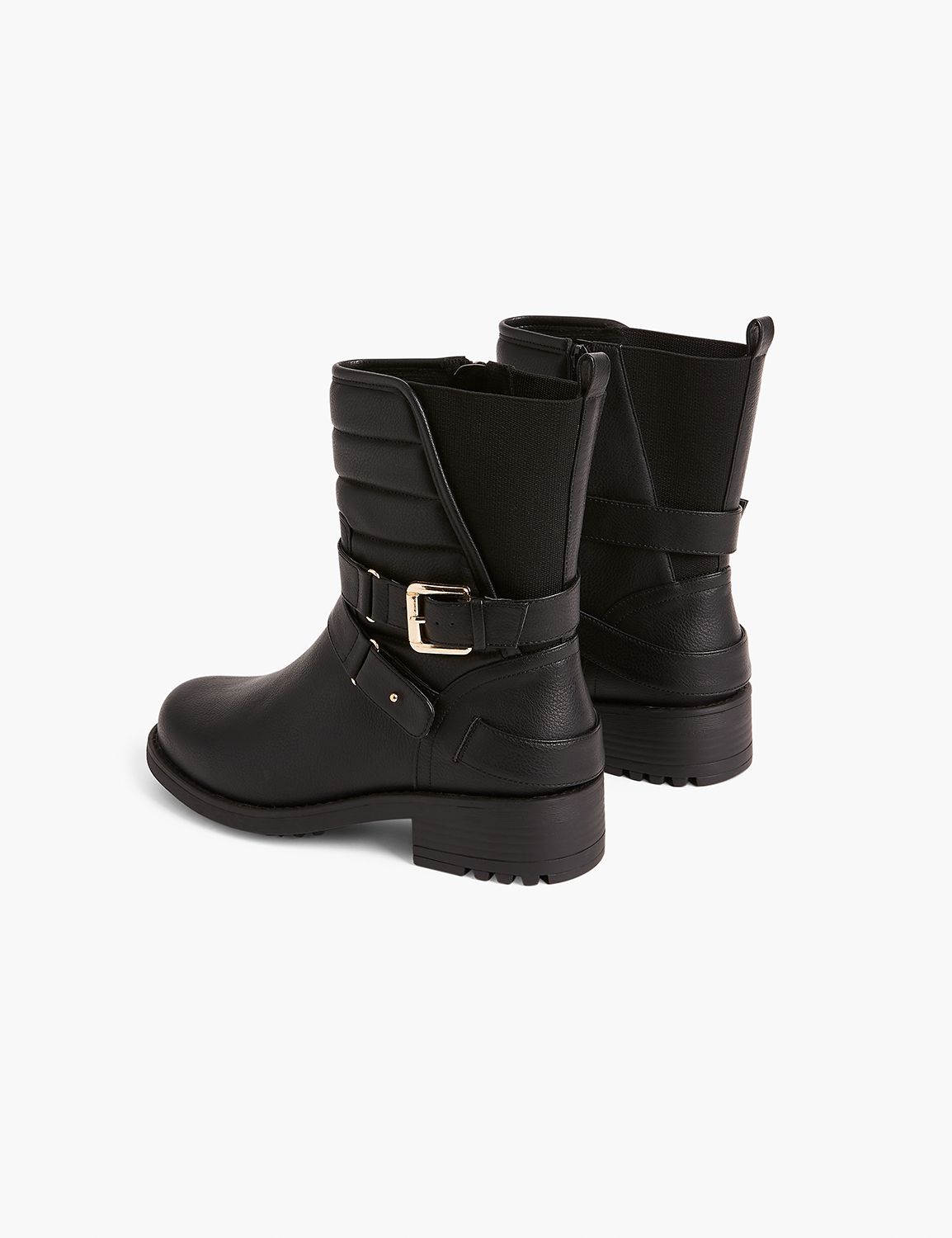 Mid calf boots with on sale buckles