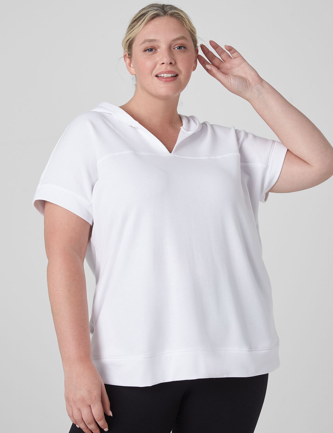 Short sleeve white sweatshirt sale