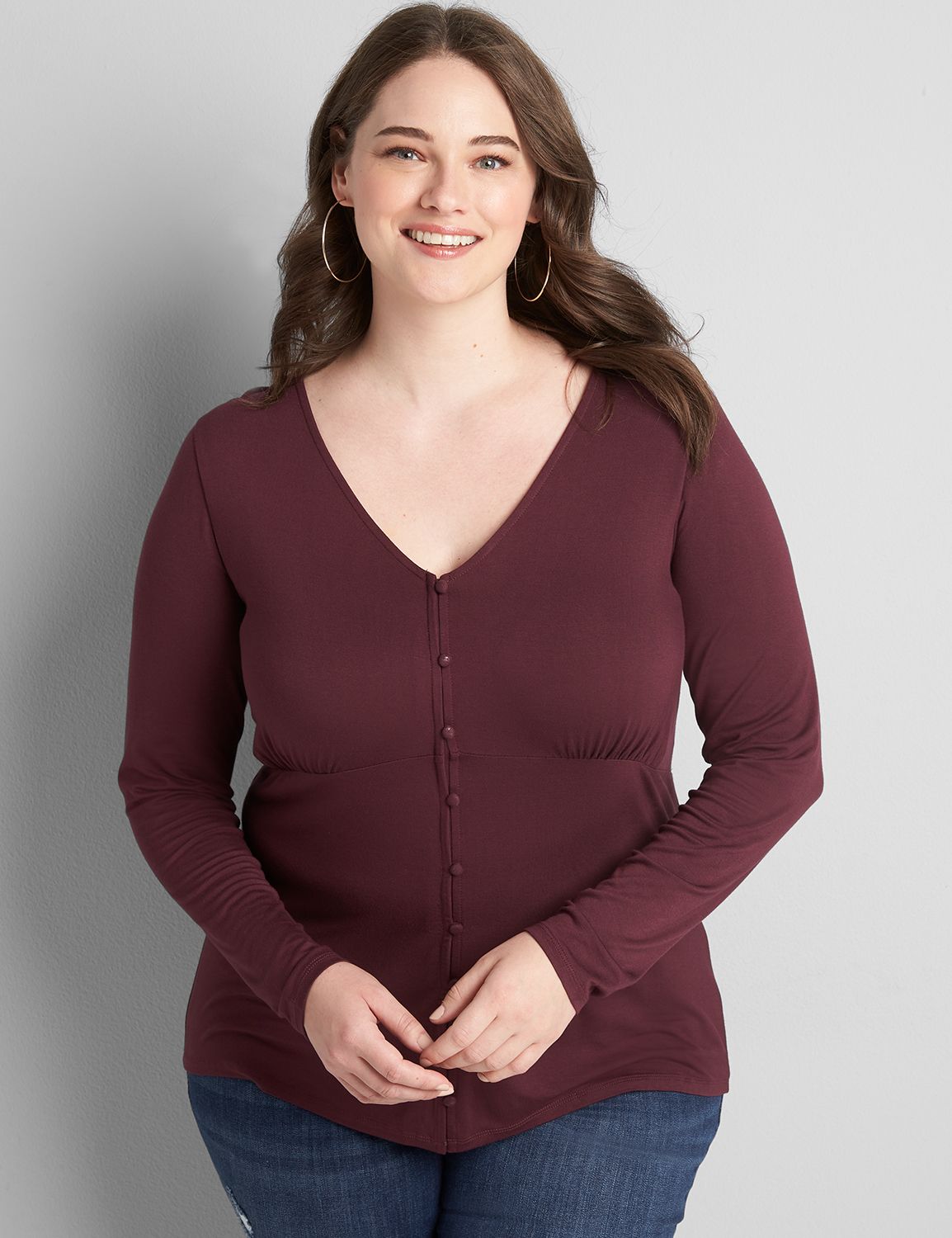 Knit Blouse With Button Detail Product Image 1
