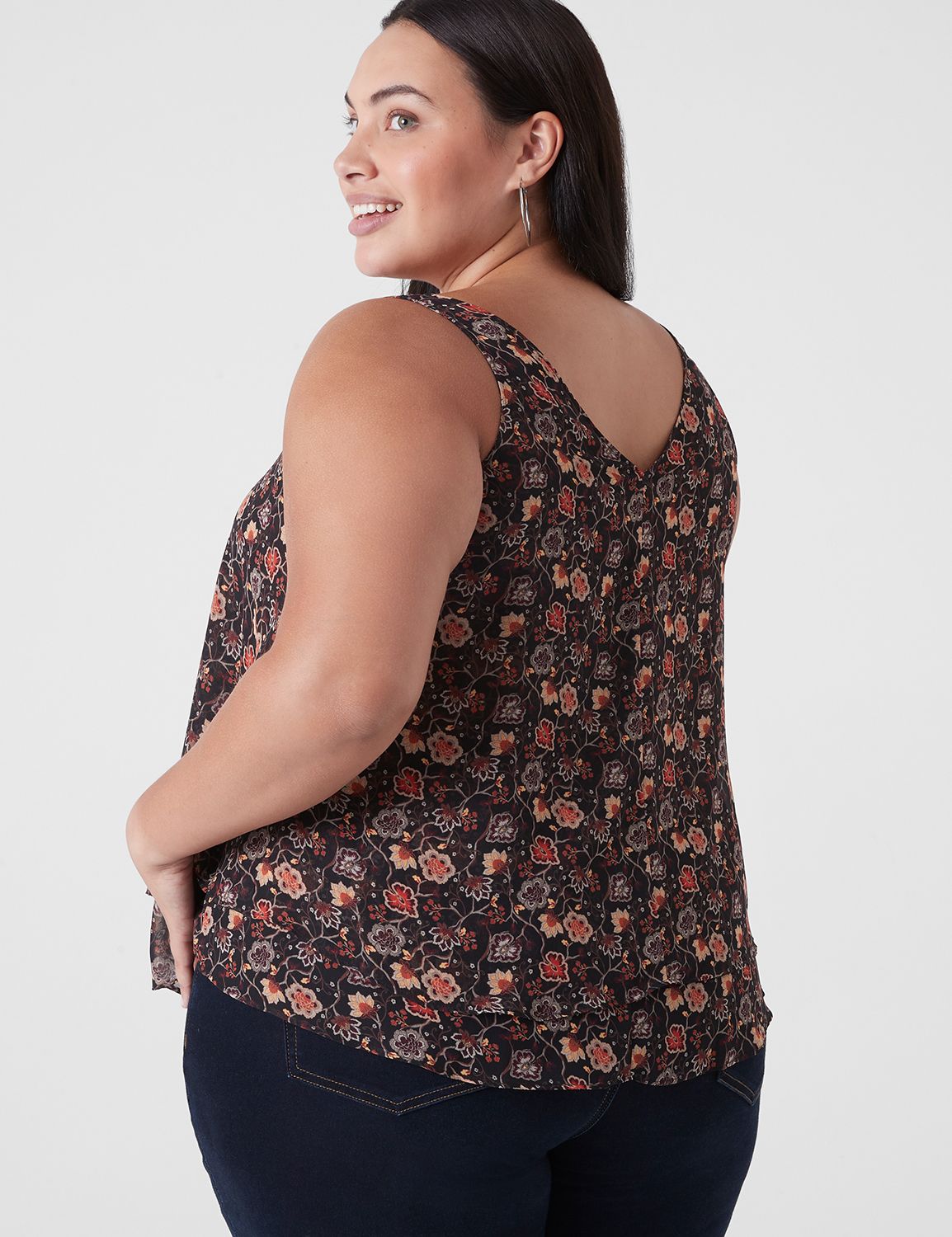 Sleeveless Vneck Swing Double Layer | LaneBryant