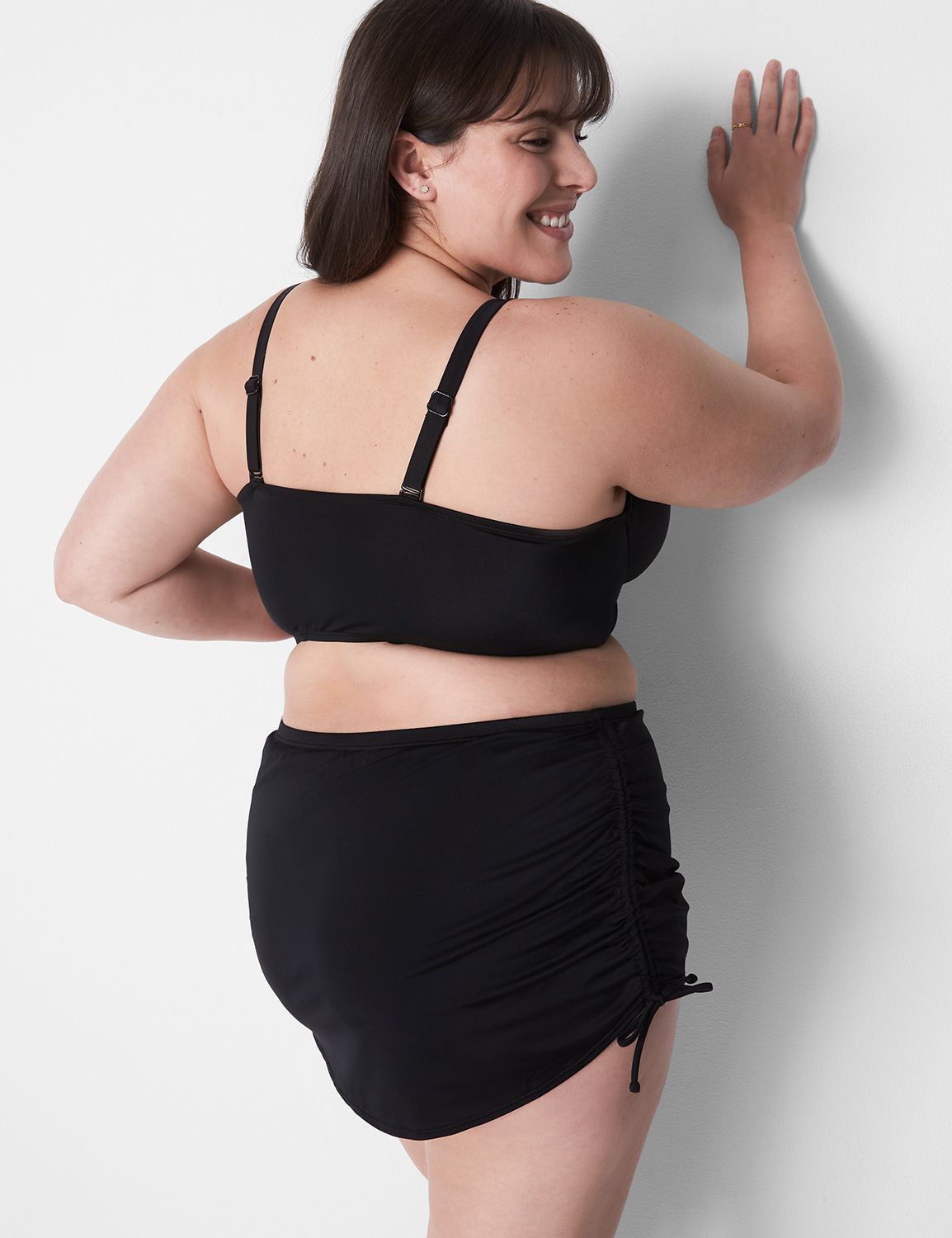 Plus size best sale black swim skirt