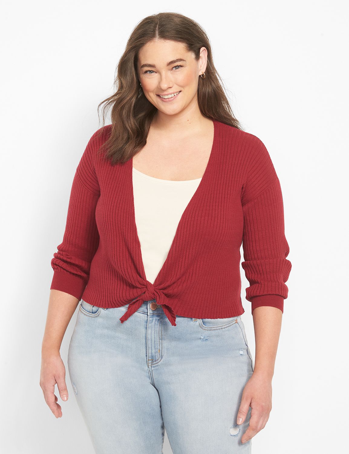long tie front cardi - large