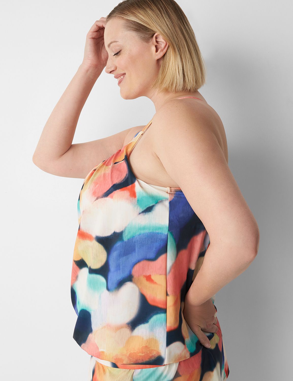 No-Wire Blouson Tankini Top