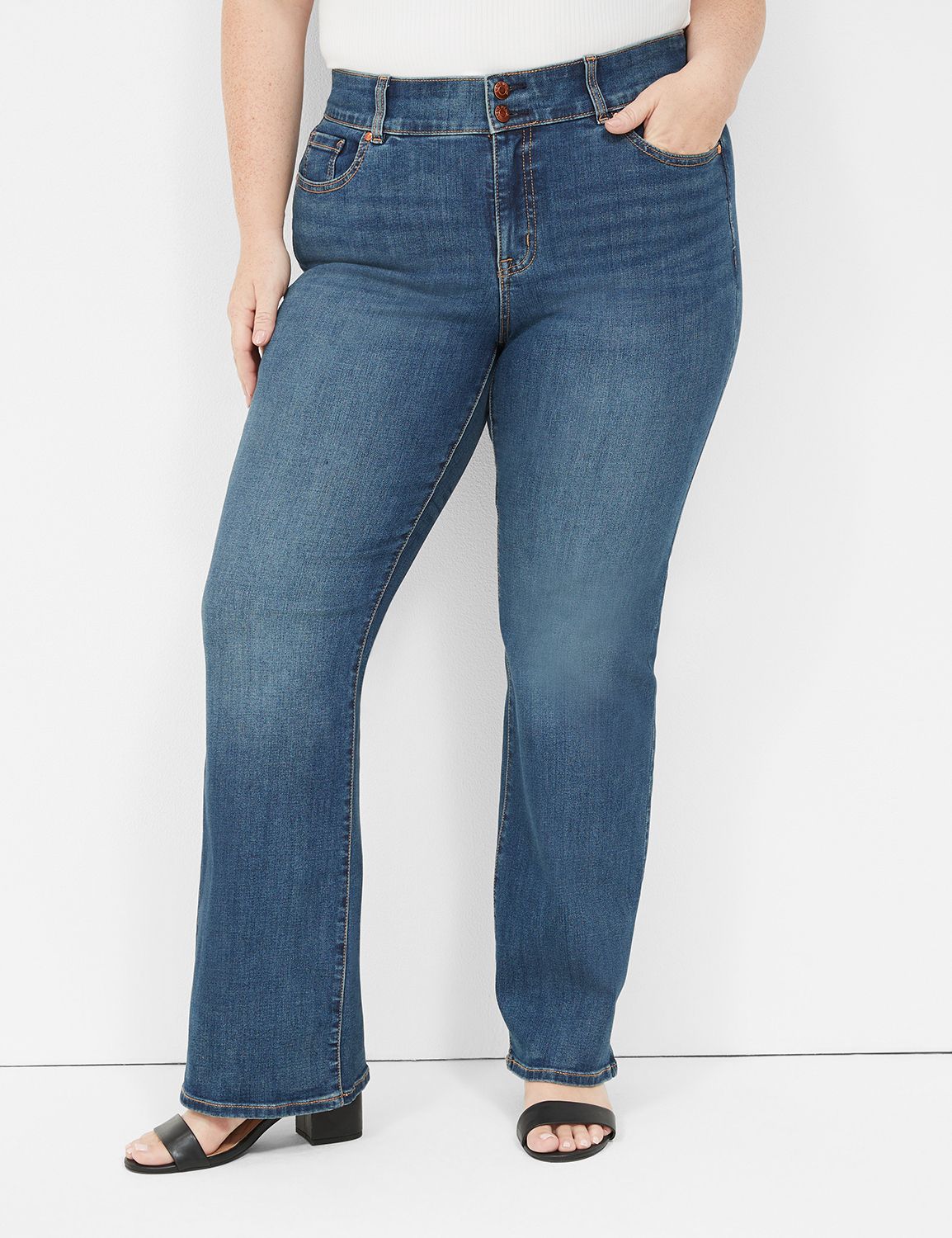 Lane Bryant Tighter Tummy High-Rise Boot Jean - Medium Wash 16 Medium Denim