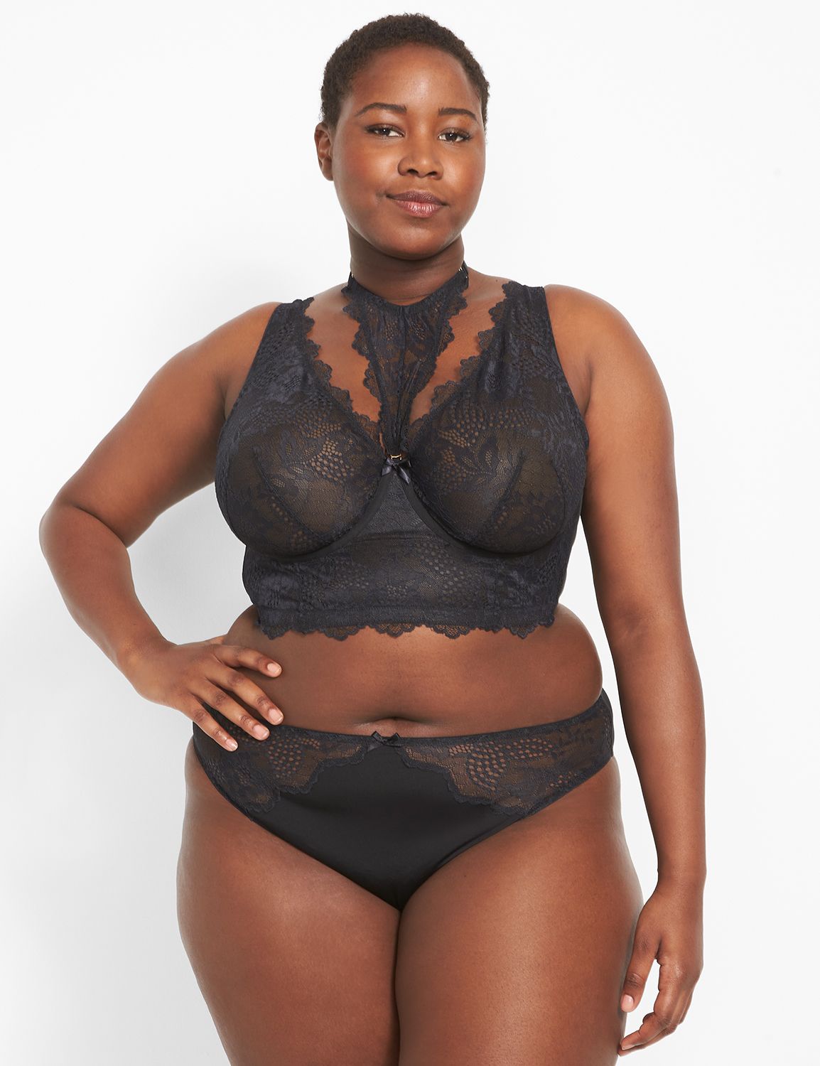 Lane Bryant Cacique Balconette Bra Black Bras & Bra Sets for Women