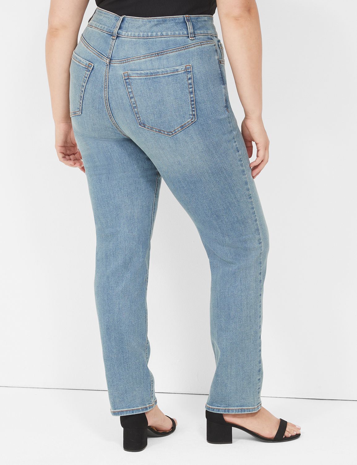 Lane Bryant, Jeans, Lane Bryant Lightly Flared Faded Mid Wash High  Waisted Jeans