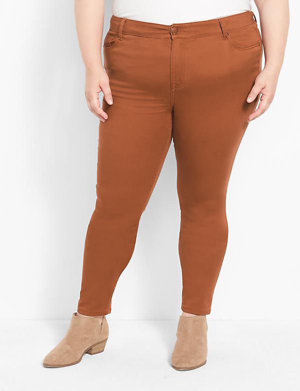Straight Fit 5-Pocket Sateen Skinny Pant
