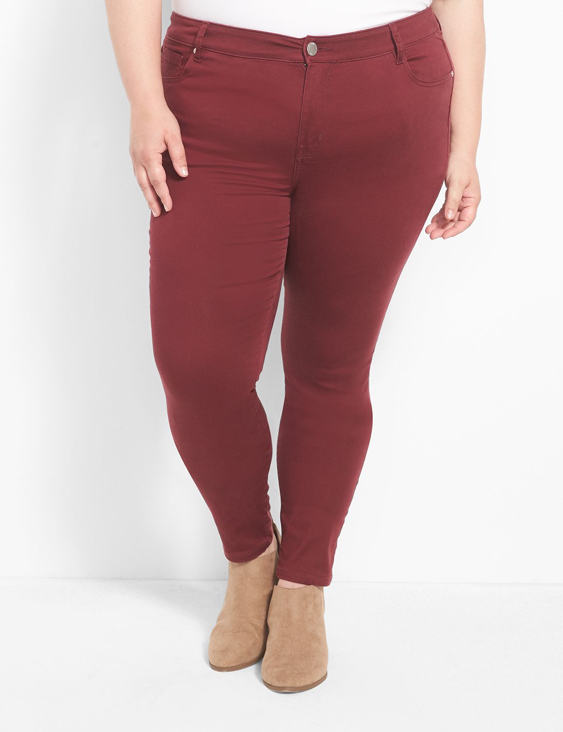 Petite Curvy Five Pocket Skinny Pants in Sateen