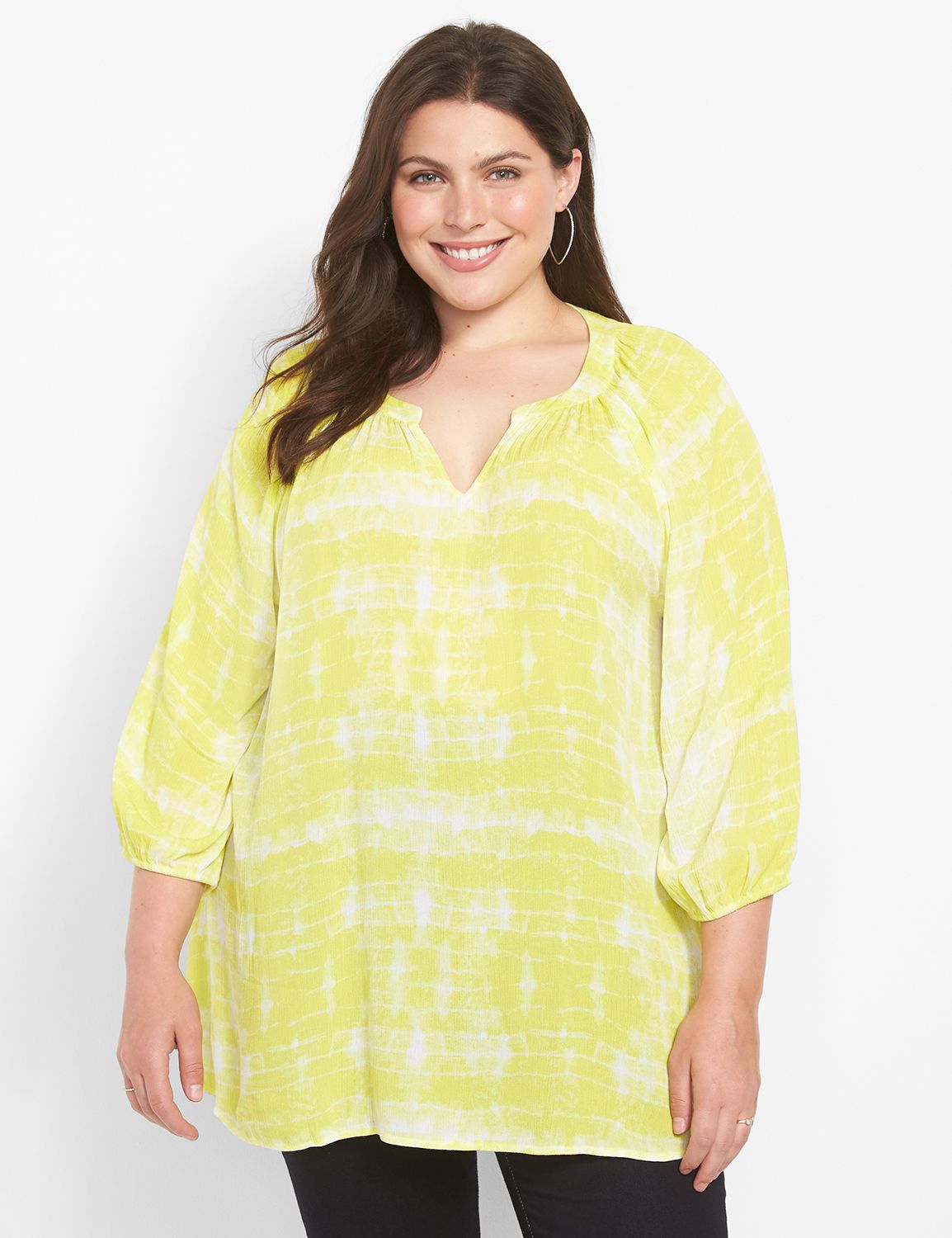 Split Neck Plus-Size Tops for Women