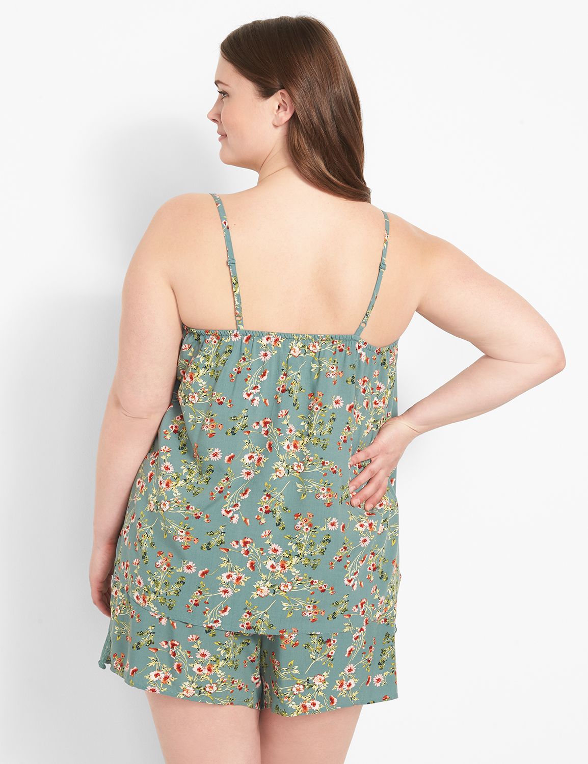 Woven Gingham Lace Cami and Short P Product Image 2