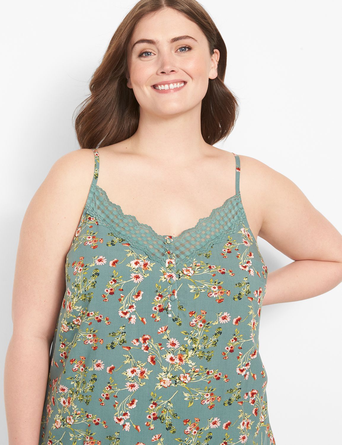 Woven Gingham Lace Cami and Short P Product Image 4