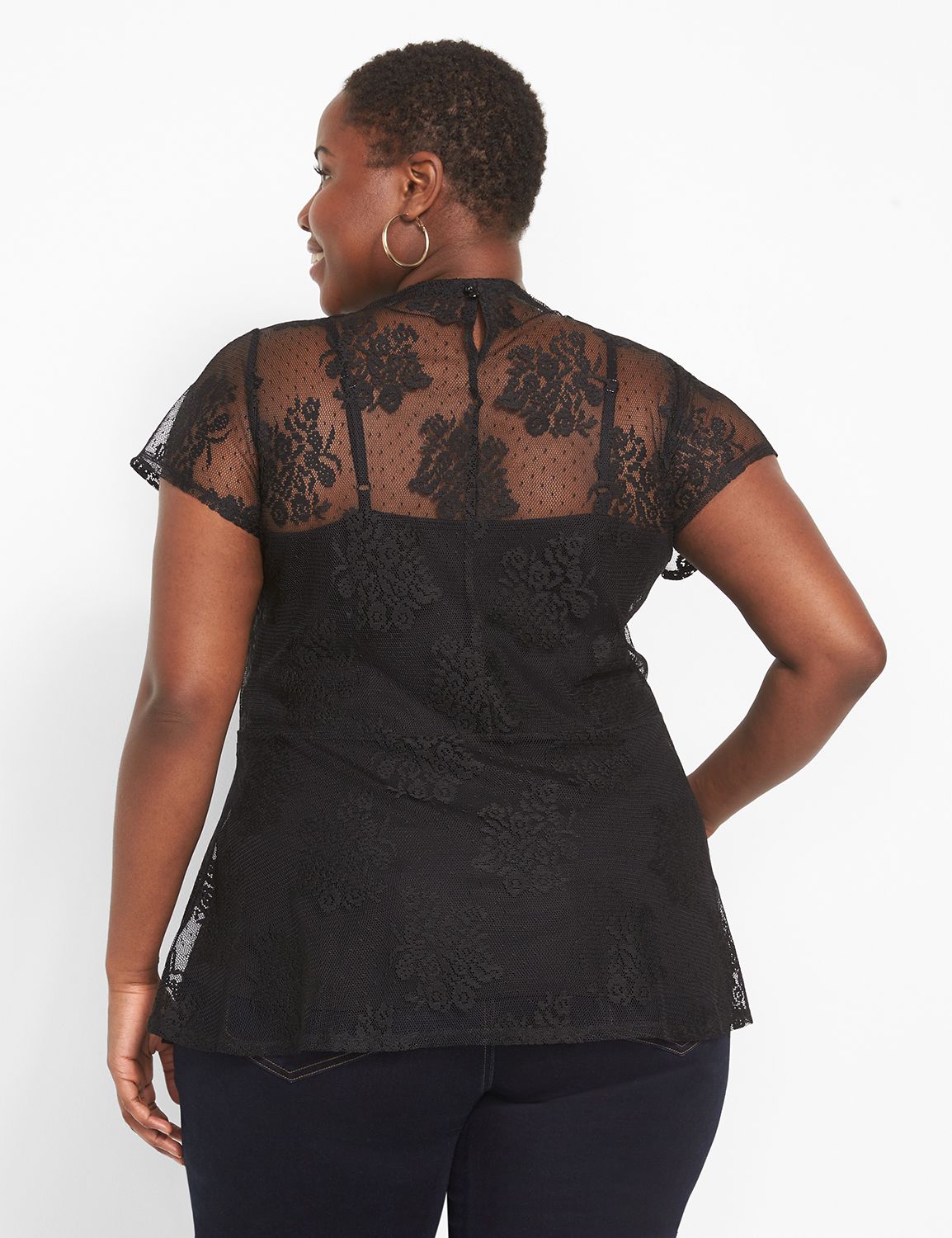 Classic Cap Sleeve V Neck Babydoll Product Image 2